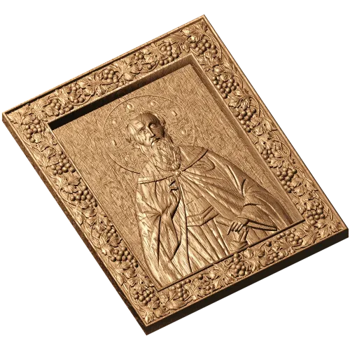Резная деревянная икона Святой Максим Исповедник