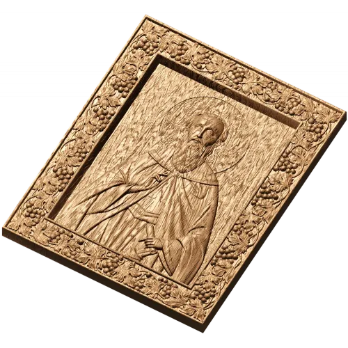 Резная деревянная икона Святой Максим Исповедник