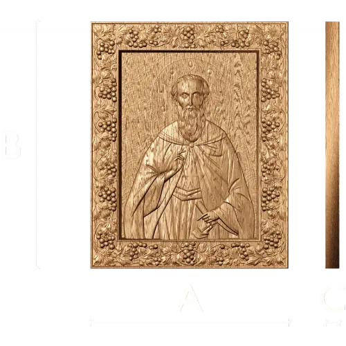 Резная деревянная икона Святой Максим Исповедник