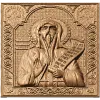 Резная икона Святой Никита Столпник - деревянный барельеф