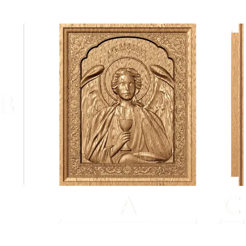 Резная деревянная икона Святой Рафаил