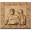 Резная деревянная икона «Священномученик Киприан и мученица Иустина»