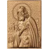 Икона Серафим Саровский - резной деревянный барельеф