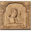 Резная деревянная икона «Серафим Саровский» - панель из дуба, бука, ясеня