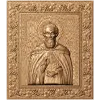 Икона Сергий Радонежский - резной деревянный барельеф в раме