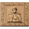 Икона Сергий Радонежский - резной деревянный барельеф в раме
