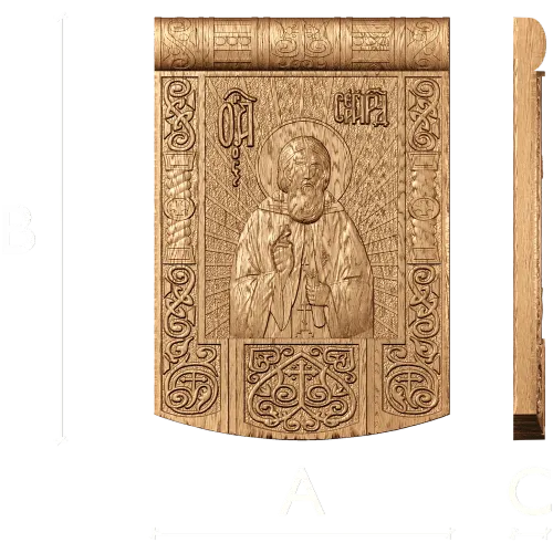 Резная икона-панель «Сергий Радонежский» - деревянный декор на заказ