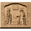 Икона «Сергий и Герман» - резной деревянный декор