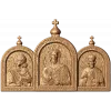 Резной триптих с иконой Христа, Богородицы и Николая