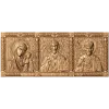 Резной тройник с образами Богоматери, Спаса и Николая - деревянный триптих