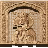Резная икона «Царевна Татьяна» - деревянное панно из дуба, бука, ясеня