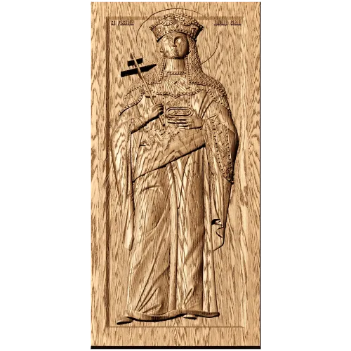Резное панно «Царица Елена» - деревянный декор из дуба, бука, ясеня