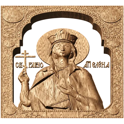 Рельефная икона «Царица Елена» - резной деревянный декор