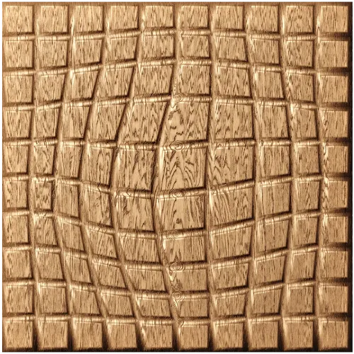 Резная панель «Клетка-волна» - декоративная панель из дерева