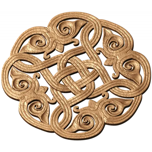 Резная розетка «Узел Света» - резной декор из массива дуба