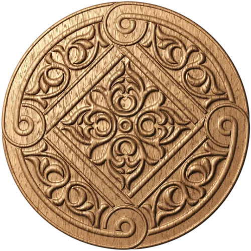 Резная розетка из дерева «Арт-Квадра» - круглый медальон для интерьера